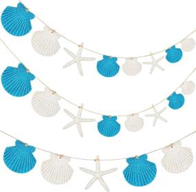 img 4 attached to 🌊 Jetec 2-Piece Starfish Sea Shell Beach Garland: Sparkling Resin Starfish Glitter Powder Hanging Decoration for Coastal Holiday