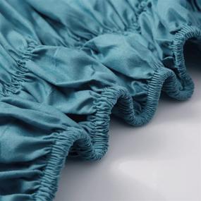img 1 attached to 🛏️ AYASW Bed Skirt: 13-14 Inch Drop Dust Ruffle with Elastic, Easy On, Queen Size Teal