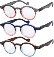 👓 stylish springe hinge reading glasses - 3 pairs for men and women logo