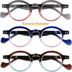 img 3 attached to 👓 Stylish Springe Hinge Reading Glasses - 3 Pairs for Men and Women