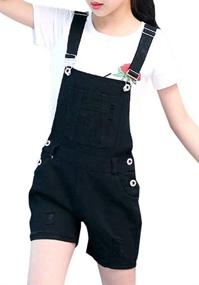 img 3 attached to BINPAW Ripped Overalls Jumpsuit Shortalls Girls' Clothing