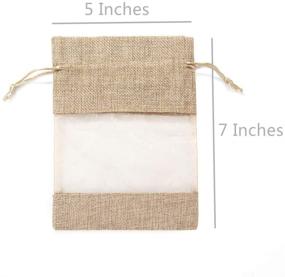 img 1 attached to 🎁 JaneOft 5x7 Inches 20PCS Burlap Gift Bags with Clear Window, Brown - Enhanced SEO