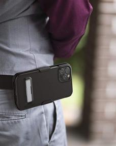 img 1 attached to 📱 Ultra Thin iPhone 12 Pro Belt Case with Kickstand - Encased Slimline Series, Fitted Cover and Holster Clip in Black