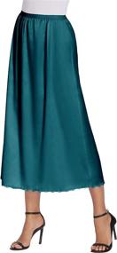 img 2 attached to 💃 Avidlove Satin Half Slip: Elegant Lace Long Underskirt for Women S-XXL