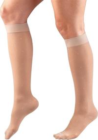 img 1 attached to 🧦 Truform Sheer Compression Stockings: Women's Knee High, 15-20 mmHg, Dot Pattern, Nude, Medium - Effective Relief for Leg Circulation