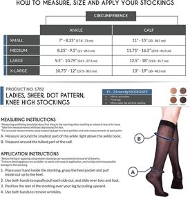 img 3 attached to 🧦 Truform Sheer Compression Stockings: Women's Knee High, 15-20 mmHg, Dot Pattern, Nude, Medium - Effective Relief for Leg Circulation