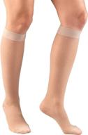 🧦 truform sheer compression stockings: women's knee high, 15-20 mmhg, dot pattern, nude, medium - effective relief for leg circulation logo