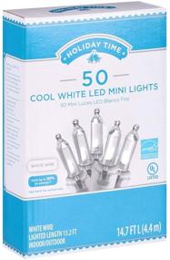 img 2 attached to 🎄 Sparkling Holiday Time LED Cool White Mini Lights - 50 Count on White Wire