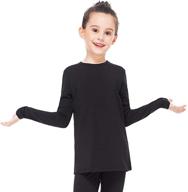 stay warm and cozy with subuteay girls' fleece-lined thermal top: the perfect baselayer for kids logo