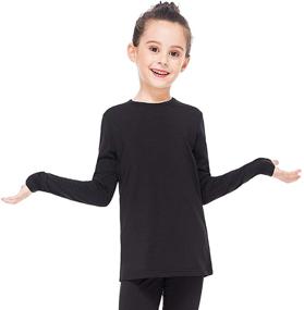 img 4 attached to Stay warm and cozy with Subuteay Girls' Fleece-Lined Thermal Top: The Perfect Baselayer for Kids