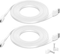 🔌 2-pack 16.4ft flat power extension cable for wyze cam pan, wyze cam v3, wyze cam pan v2, dome camera, furbo dog, nest cam, cloud camera, durable charging cable for security cam logo