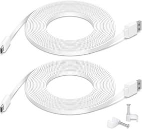 img 4 attached to 🔌 2-Pack 16.4FT Flat Power Extension Cable for Wyze Cam Pan, Wyze Cam v3, Wyze Cam Pan v2, Dome Camera, Furbo Dog, Nest Cam, Cloud Camera, Durable Charging Cable for Security Cam