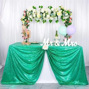 img 4 attached to 🌟 Shimmering Green Sequin Tablecloth - Perfect Party Decoration - 60x102-Inch Rectangle - 5FT Table