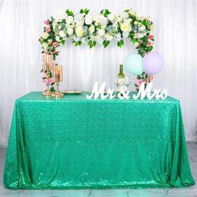 img 3 attached to 🌟 Shimmering Green Sequin Tablecloth - Perfect Party Decoration - 60x102-Inch Rectangle - 5FT Table