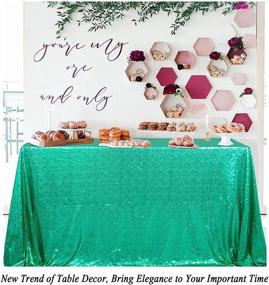 img 1 attached to 🌟 Shimmering Green Sequin Tablecloth - Perfect Party Decoration - 60x102-Inch Rectangle - 5FT Table