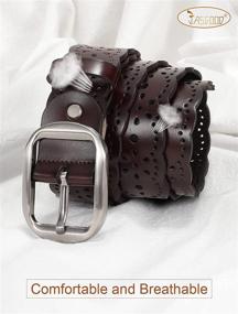 img 3 attached to JASGOOD Hollow Flower Leather Women's Accessories Belt for Women