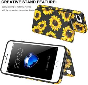 img 1 attached to 🌼 LETO iPhone 8 Plus/7 Plus Floral Wallet Case with Kickstand, Card Slots - Blooming Sunflowers Design for Girls/Women - Protective PU Leather Phone Case for iPhone 8+/7+