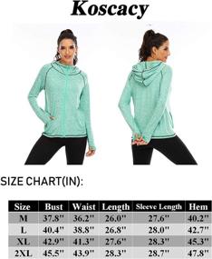 img 2 attached to Koscacy Women's Full Zip Running Hoodie with Thumb Holes - Lightweight Yoga Track Jacket