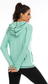 img 3 attached to Koscacy Women's Full Zip Running Hoodie with Thumb Holes - Lightweight Yoga Track Jacket