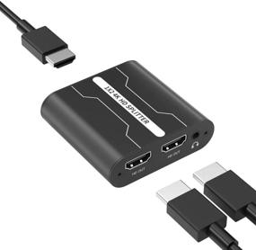 img 4 attached to PWAYTEK HDMI Splitter - 1 Input 2 Output, Extra Audio Channel, 4K x 2K @30Hz 1080P Support for Nintendo Switch Xbox PS4 Apple TV