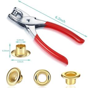 img 2 attached to 🔧 1/4 Inch Grommet Eyelet Plier Set with 300 Metal Eyelets - Grommet Tool Kit for Leather Clothes Belt