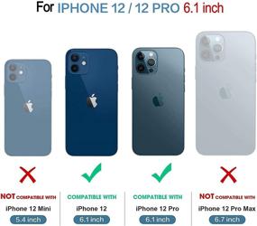 img 3 attached to 🔴 360° Red Silicone Rubber iPhone 12 & 12 Pro Holder Case: Full Body Protection, Kickstand, Hand Strap, Car Mount Support