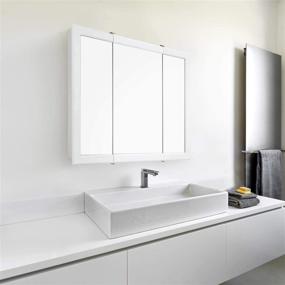 img 2 attached to 🪞 Concord Mirrored Medicine Cabinet [Model: 531434], White, Size 30"x30