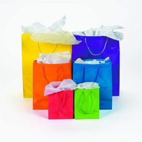 img 2 attached to 🎁 Vibrant Neon Small Gift Bags - Party Favor Bags with Handles - 12 Pack