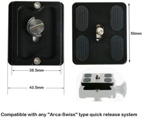 img 1 attached to 📸 Pack of 2 Harwerrel 50mm Quick Release Plates - Compatible with Arca-Swiss Standard for Camera Tripod Ballhead