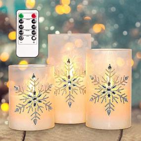 img 4 attached to CRYSTAL Christmas Flameless Candles Snowflake