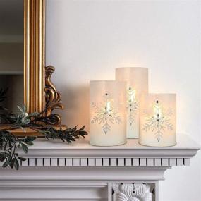 img 2 attached to CRYSTAL Christmas Flameless Candles Snowflake
