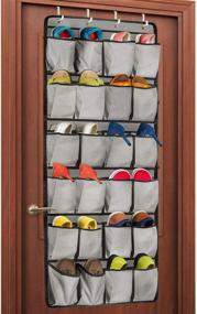 img 4 attached to 🚪 Unjumbly Over the Door Shoe Organizer with 24 Large Pockets - Complete with 4 Sturdy Metal Over Door Hooks