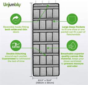 img 3 attached to 🚪 Unjumbly Over the Door Shoe Organizer with 24 Large Pockets - Complete with 4 Sturdy Metal Over Door Hooks