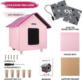 img 1 attached to 🏡 Rest-Eazzzy: Weatherproof Outdoor Cat House with Portable Handle, Eco-Friendly Materials, and High Platform - Perfect for Outdoor Cats, Dogs, and Small Animals