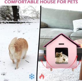 img 2 attached to 🏡 Rest-Eazzzy: Weatherproof Outdoor Cat House with Portable Handle, Eco-Friendly Materials, and High Platform - Perfect for Outdoor Cats, Dogs, and Small Animals