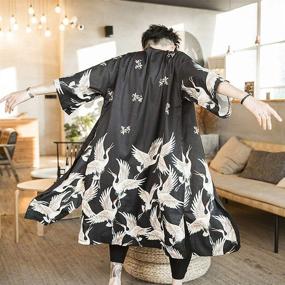 img 3 attached to Japanese Kimono Outwear Bathrobe Vintage