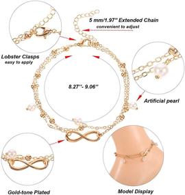 img 2 attached to 🌊 Stylish Yaomiao Beach Ankle Bracelets Set for Women & Girls - 16 Pieces Adjustable Anklets with Boho Ankle Chains & Foot Jewelry