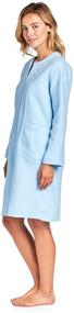 img 2 attached to Cozy Comfort: Casual Nights Women's Long Sleeve Zip Up Short Fleece Robe - Perfect for Chilly Nights!