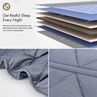 🌙 yolipuli weighted blanket 15 lbs for kids & adults - premium glass beads, twin/full size, 100% cotton, grey logo