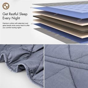 img 4 attached to 🌙 YOLIPULI Weighted Blanket 15 lbs for Kids & Adults - Premium Glass Beads, Twin/Full Size, 100% Cotton, Grey