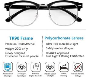 img 1 attached to 👓 Tanlys 2 Pack Blue Light Blocking Glasses for Computer Eye Strain, Dry Eye & Sour Eye Relief, Anti-UV to Reduce Headache - Stylish Design