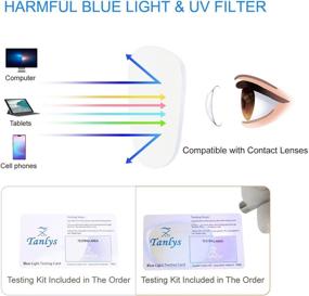 img 3 attached to 👓 Tanlys 2 Pack Blue Light Blocking Glasses for Computer Eye Strain, Dry Eye & Sour Eye Relief, Anti-UV to Reduce Headache - Stylish Design