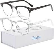 👓 tanlys 2 pack blue light blocking glasses for computer eye strain, dry eye & sour eye relief, anti-uv to reduce headache - stylish design логотип