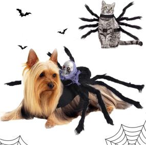 img 4 attached to 🎄 Festive Christmas Dog Spider Costume with 8 Legs and Skull - Liiyzy Pet Cat Dog Spider Clothes Harness for Holiday Dress-up