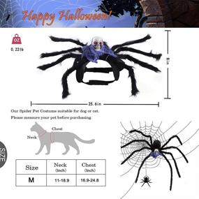 img 1 attached to 🎄 Festive Christmas Dog Spider Costume with 8 Legs and Skull - Liiyzy Pet Cat Dog Spider Clothes Harness for Holiday Dress-up