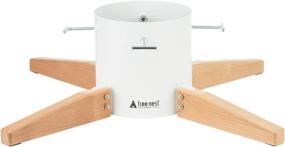 img 4 attached to Nordic Style Tree Nest: Stable 10ft Christmas Tree Stand Base for Xmas Decoration Timber (White)