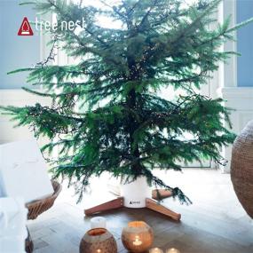 img 2 attached to Nordic Style Tree Nest: Stable 10ft Christmas Tree Stand Base for Xmas Decoration Timber (White)