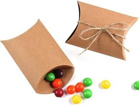 img 3 attached to 🎁 Awtlife 100PCS Cute Kraft Paper Pillow Mini Candy Box: Perfect Wedding Party Favors + Bonus 50pcs Jute Twine!