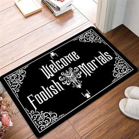 img 3 attached to 🤣 Hilarious Foolish Mortals Welcome Mat - Rubber Backed, Non-Slip Funny Doormat for Outdoor/Indoor - Low-Profile 23.6"(W) X 15.7"(L) Entry Rug Mat