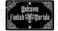 🤣 hilarious foolish mortals welcome mat - rubber backed, non-slip funny doormat for outdoor/indoor - low-profile 23.6"(w) x 15.7"(l) entry rug mat logo